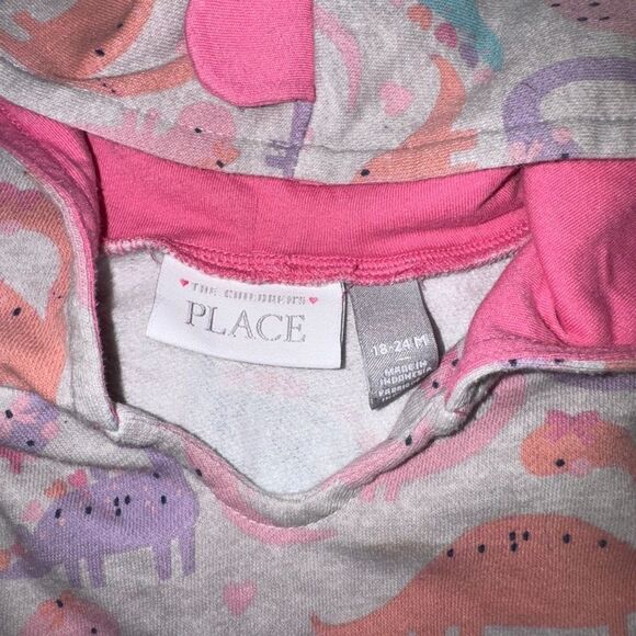 18-24m girls children’s place dinosaur hooded sweatsuit - Picture 2 of 4